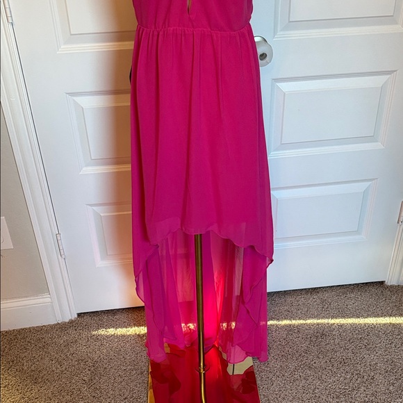 NWT bebe Fuchsia High Low Dress Sz 10 - Picture 2 of 10